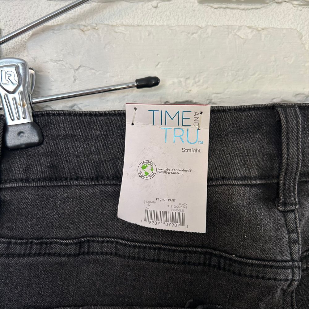 NWT Time And True‎ High Rise Straight Leg Cropped Black Stretchy Jean Size 10 - Picture 5 of 5